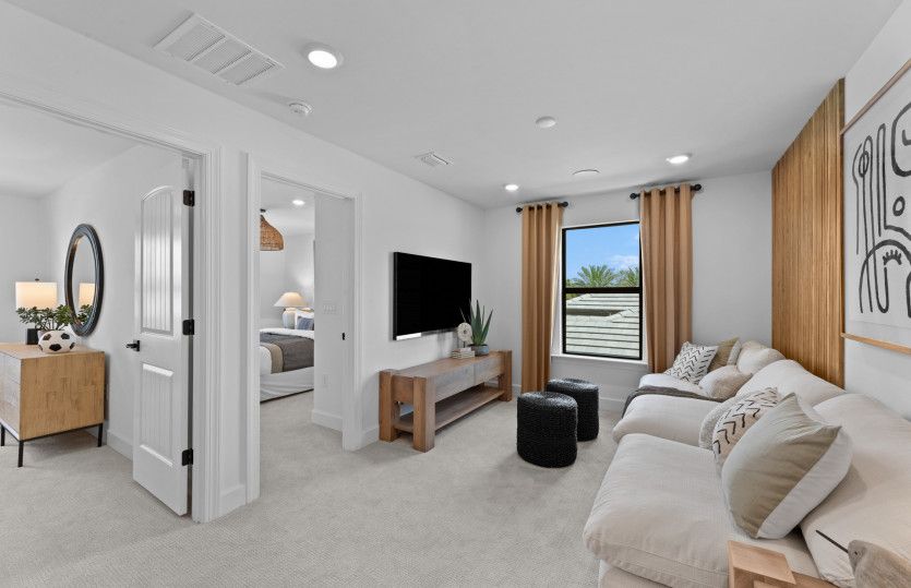 Loft space, great space for a family movie night