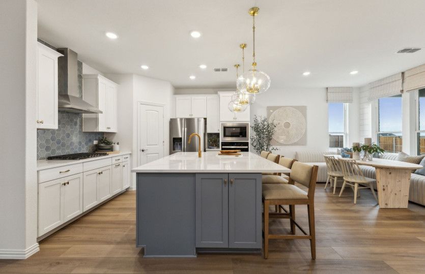 Spacious kitchen with recessed lighting