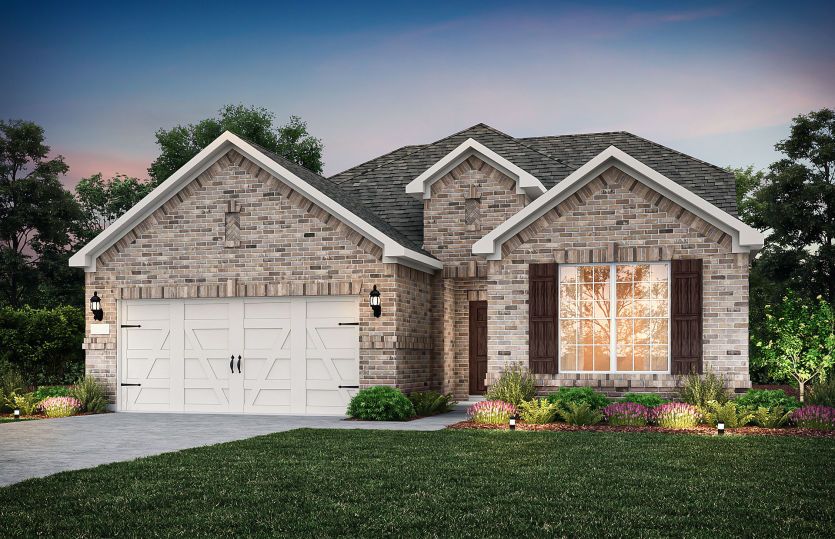 The Mooreville, a two-story new construction home with 2-car garage, shown with Home Exterior A
