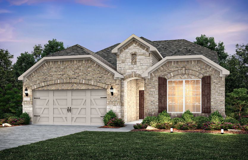 The Mooreville, a two-story new construction home with 2-car garage, shown with Home Exterior C