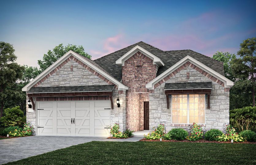 The Mooreville, a two-story new construction home with 2-car garage, shown with Home Exterior D