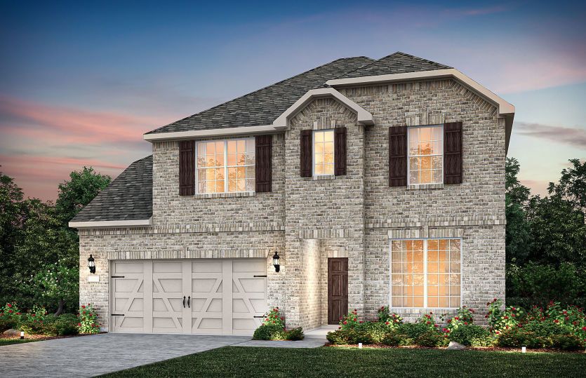 The Lexington, a two-story home with 2-car garage, shown as Home Exterior B