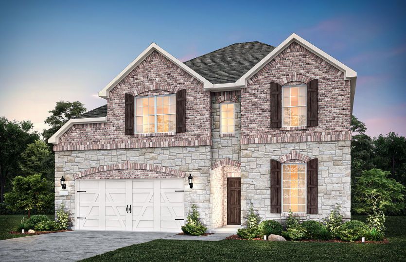 The Lexington, a two-story home with 2-car garage, shown as Home Exterior C