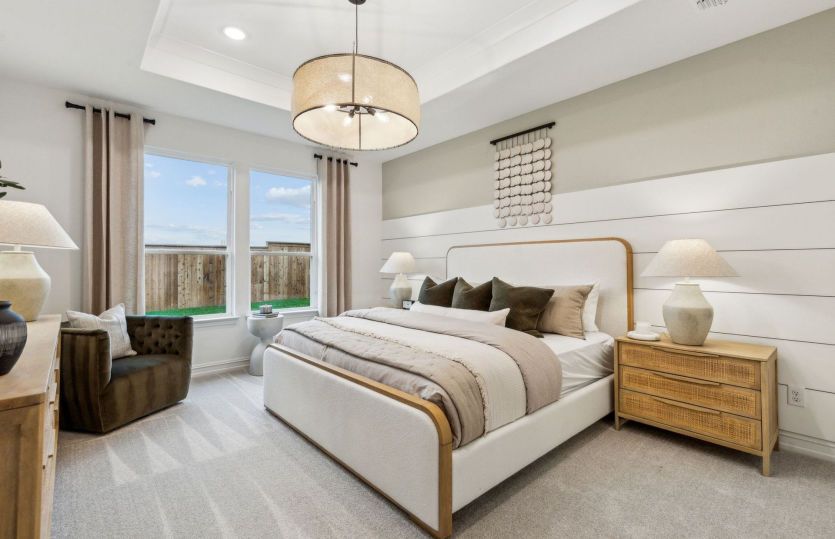 Spacious owner's suite with large windows *model representation