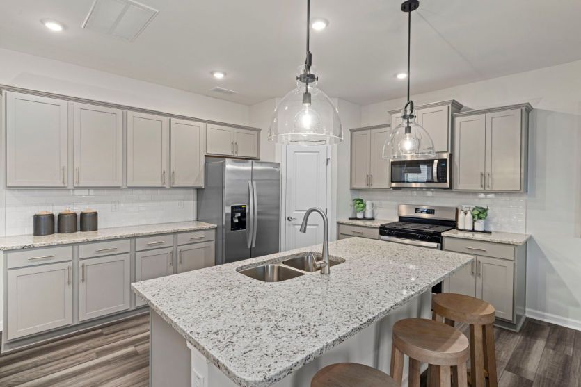Island Seating in Lavish Kitchen - Model Representation