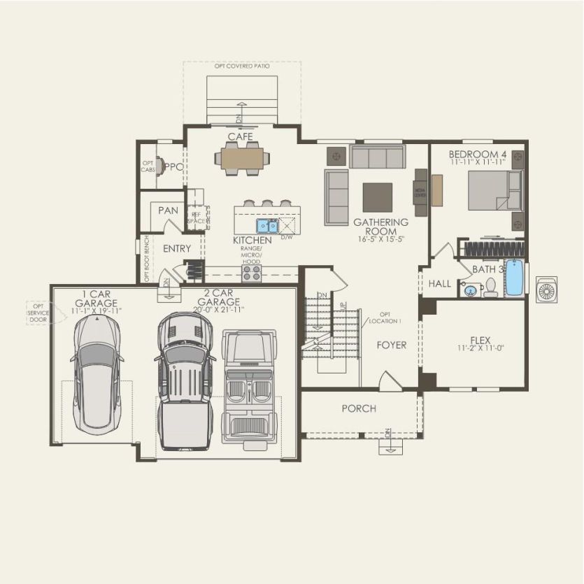 First Floor 4 br / 3 ba