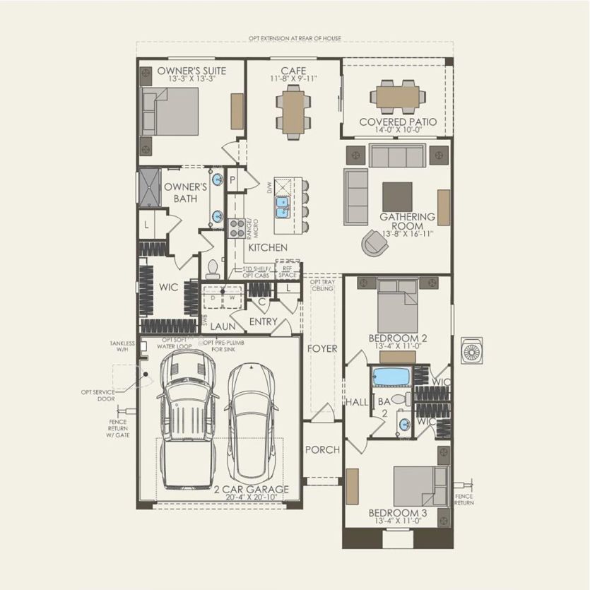 First Floor 3 br / 2 ba