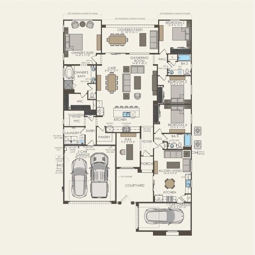 First Floor 4 br / 3 ba