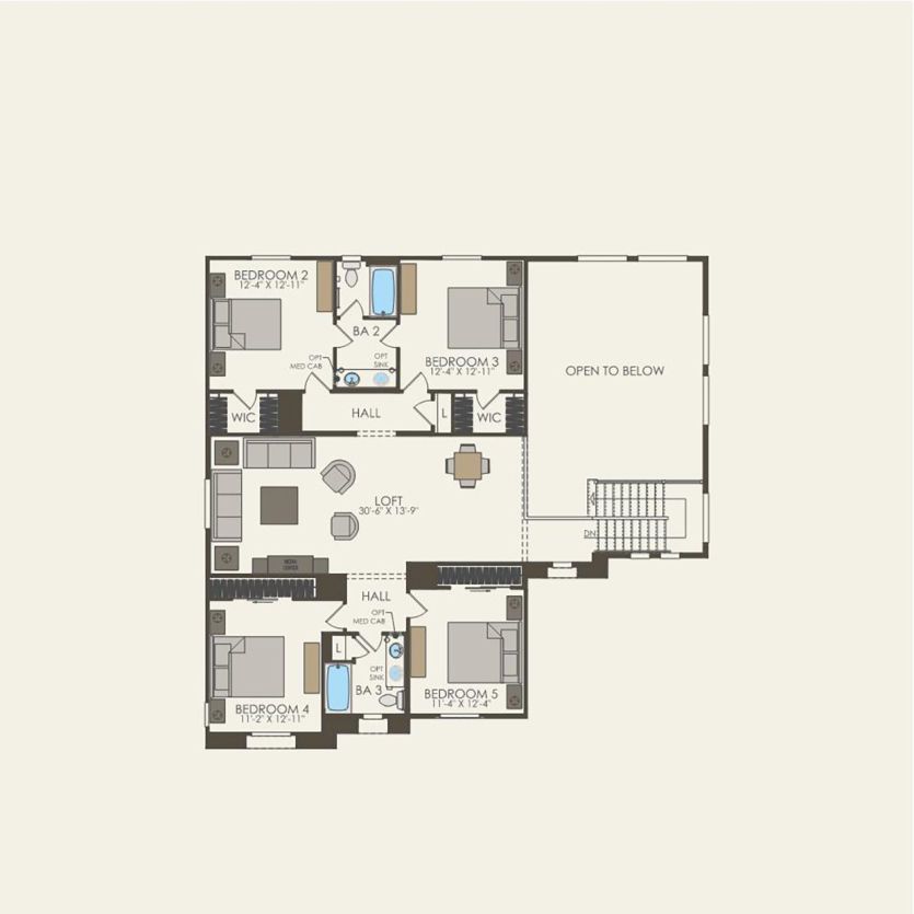 Second Floor 5 br / 3 ba