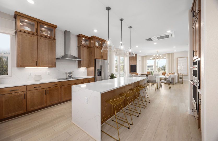 Stunning kitchen with decorative lighting