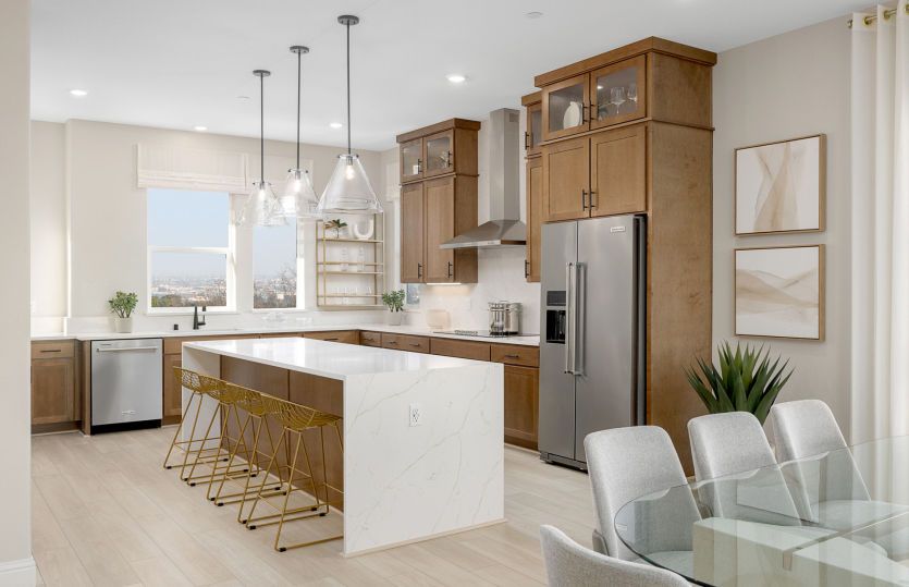 Kitchen with large central island and ample storage