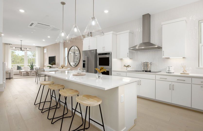 Open kitchen leading into café