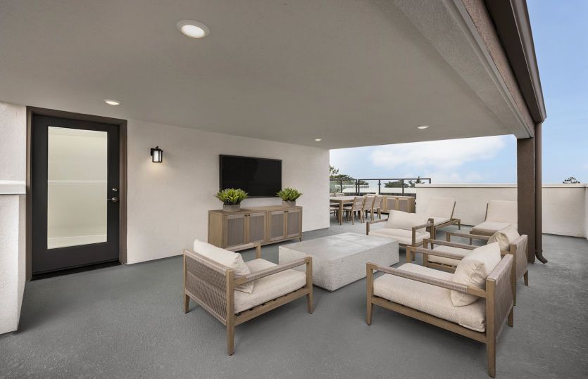 Relaxing rooftop deck