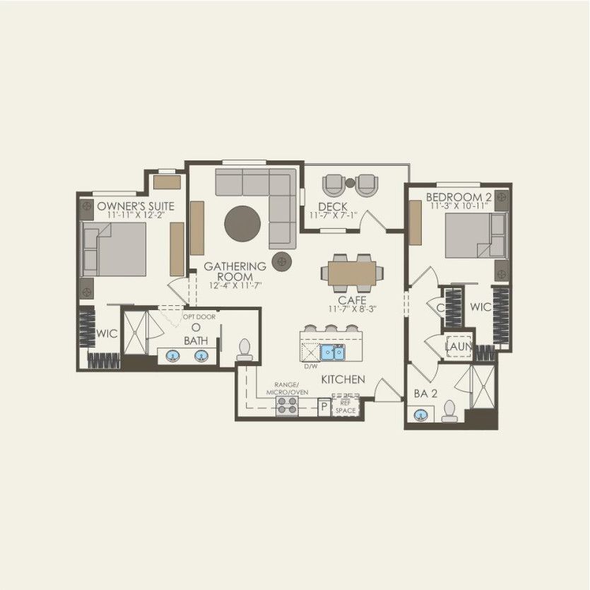 Second Floor 2 br / 2 ba