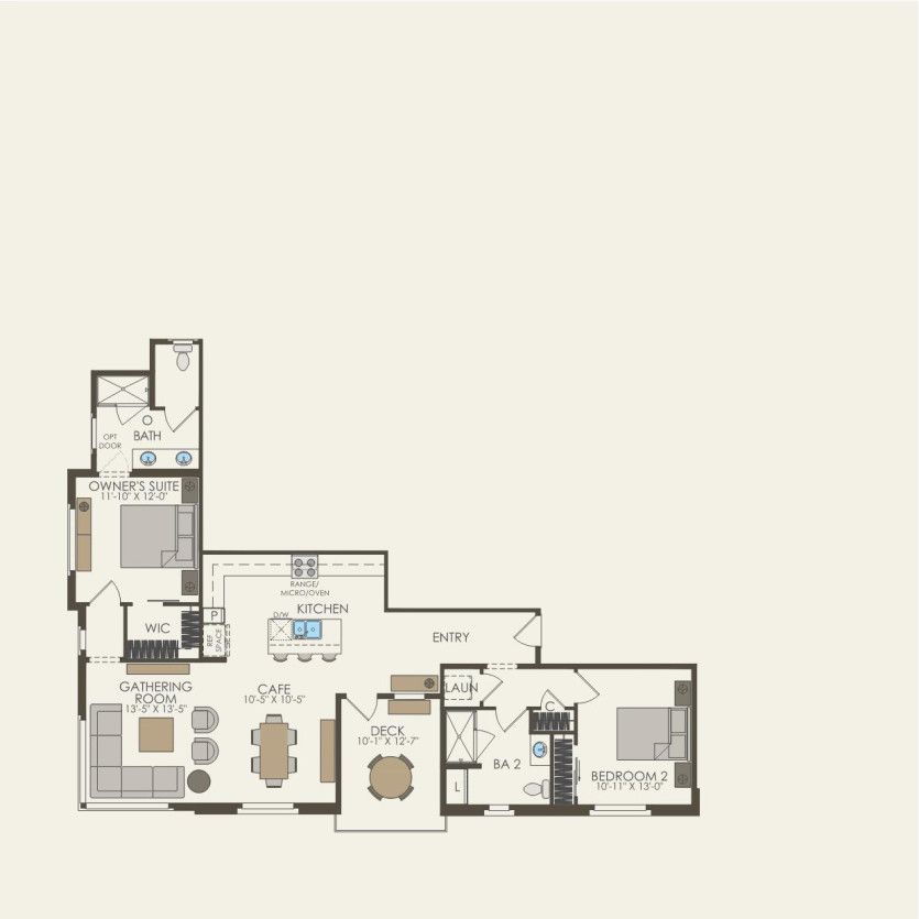 Second Floor 2 br / 2 ba