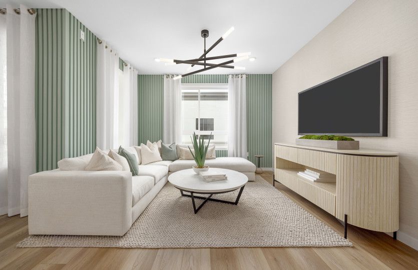 Spacious illuminated gathering room