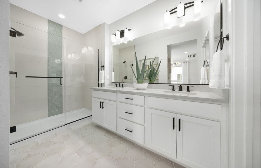 Owner's bathroom with double vanity