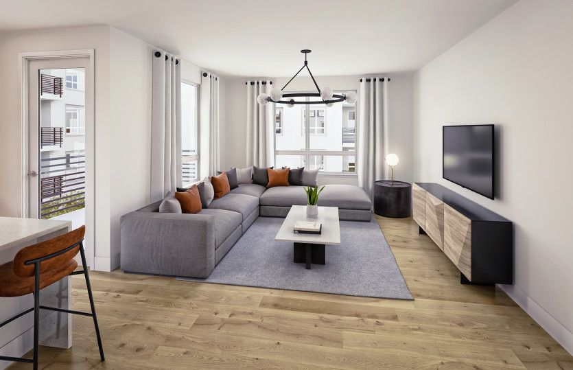 Spacious illuminated gathering room