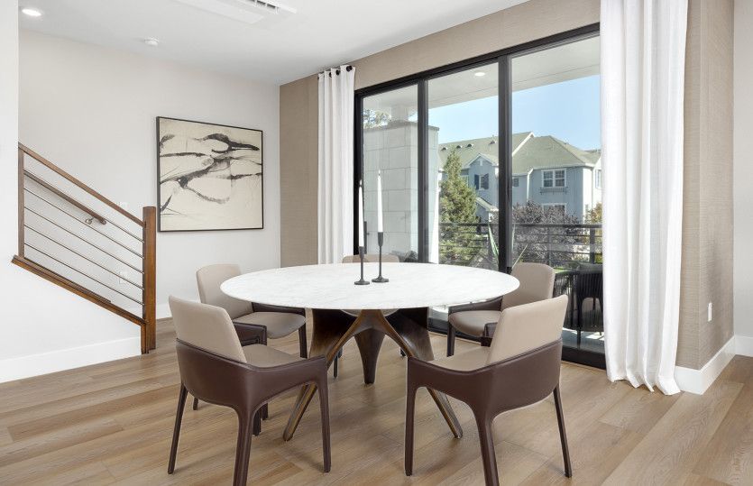 Beautiful dining area with balcony access