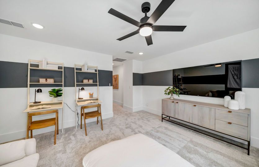 A stylish upstairs loft, perfect for relaxation and creative inspiration.