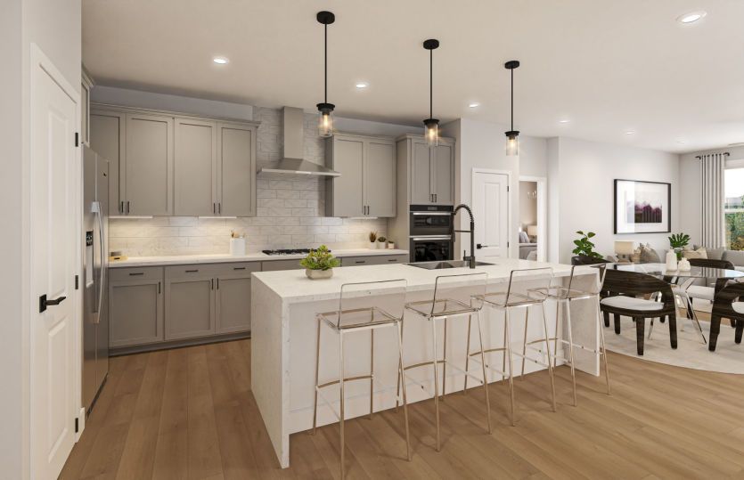 Kitchen Overlooks Gathering Room and Café