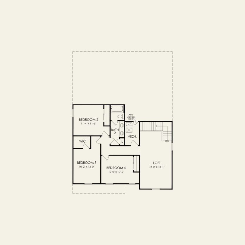 Second Floor 4 br / 2 ba