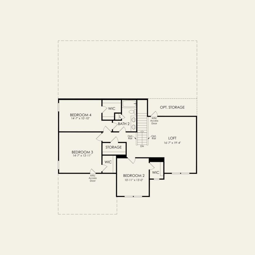 Second Floor 4 br / 2 ba