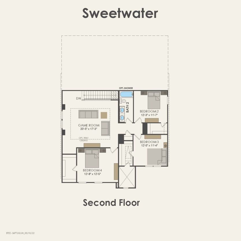 Second Floor 4 br / 2.5 ba