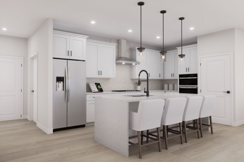 Gourmet Kitchen with Expansive Island Seats 4 Comfortably