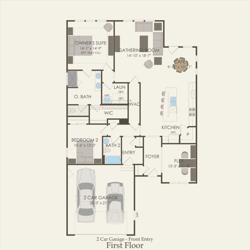 First Floor 2 br / 2 ba