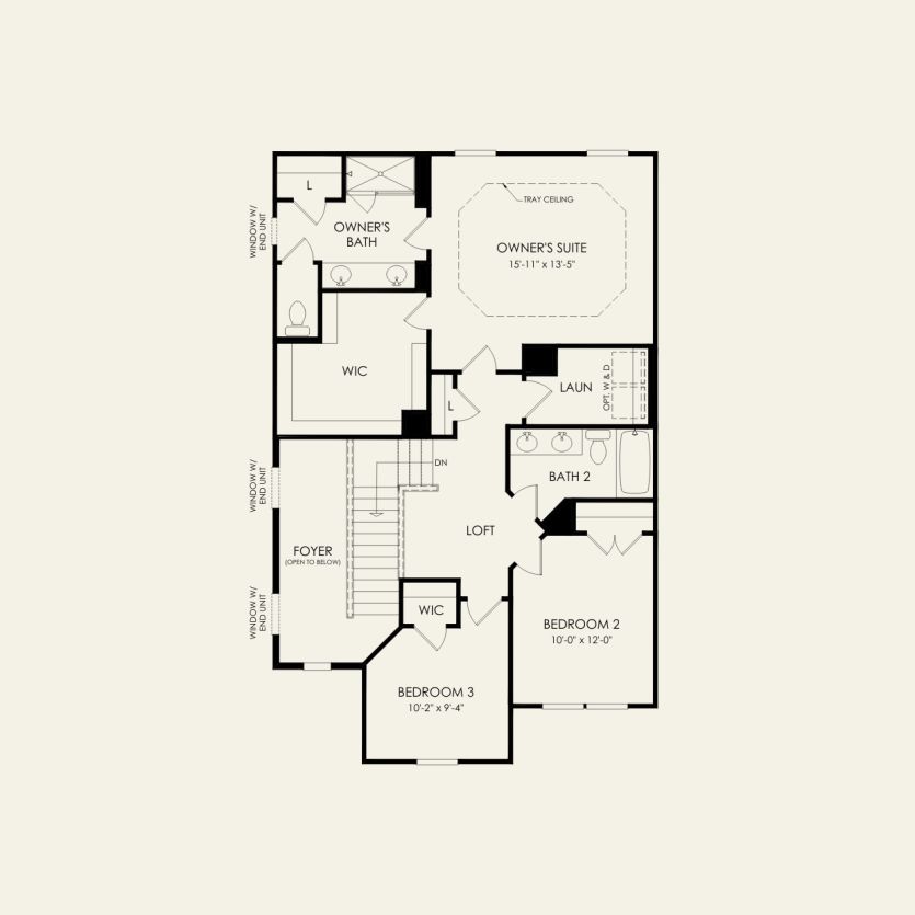 Second Floor 3 br / 2 ba
