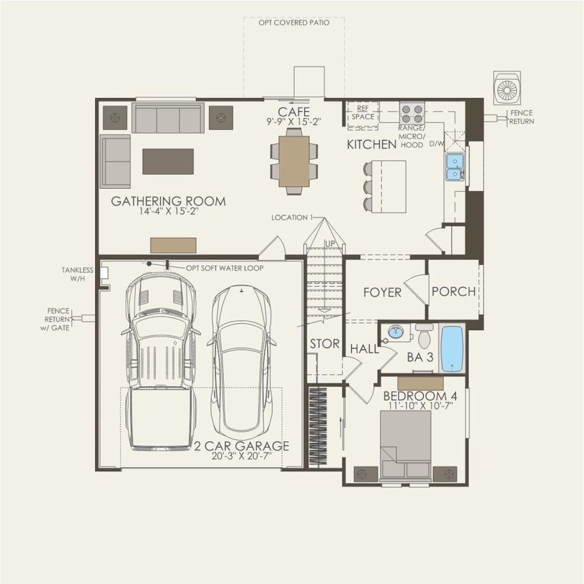 First Floor 4 br / 3 ba