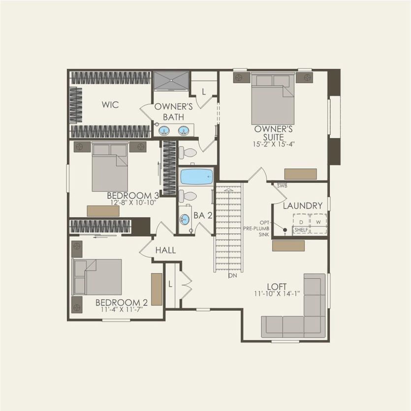 Second Floor 4 br / 3 ba