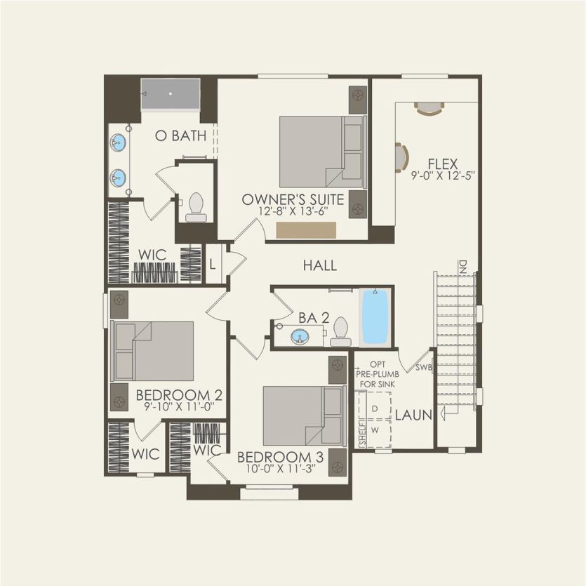 Second Floor 3 br / 2.5 ba