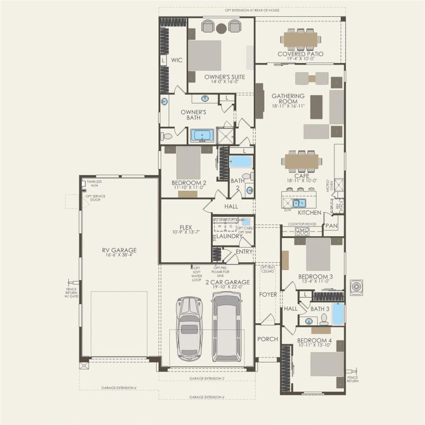 First Floor 4 br / 3 ba