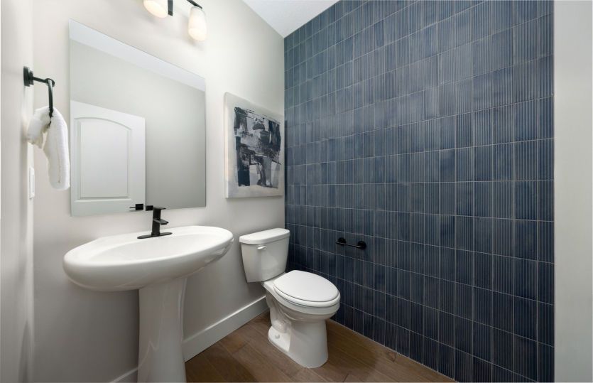 Powder Bath with Tile Accents