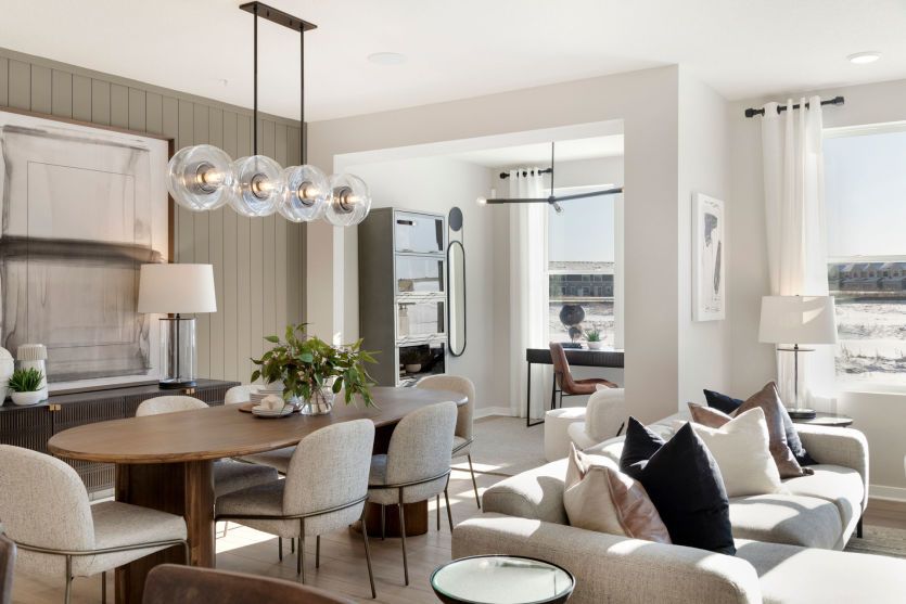 A look into the sunroom, while standing in the kitchen