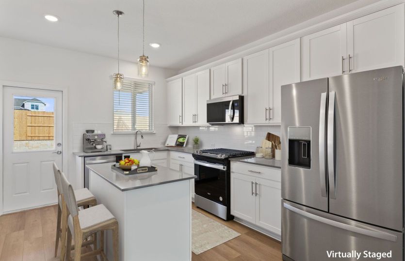 Kitchen with Backyard Views