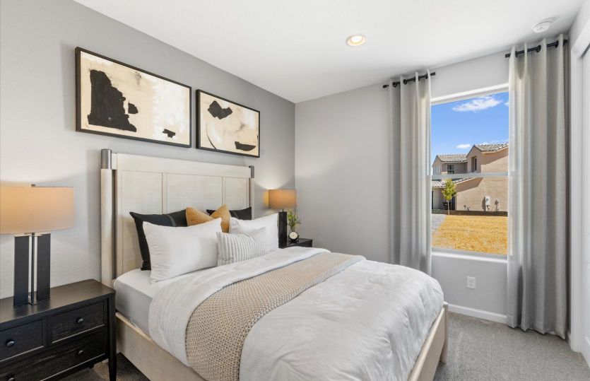 Great sized secondary bedrooms with closets in the Hewitt home design.