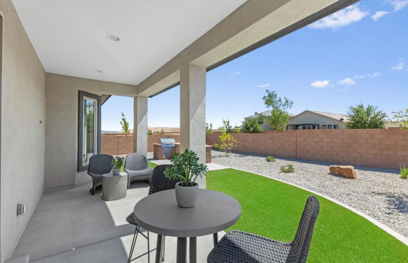 Extended covered patio creates the ideal space for indoor to outdoor entertaining.