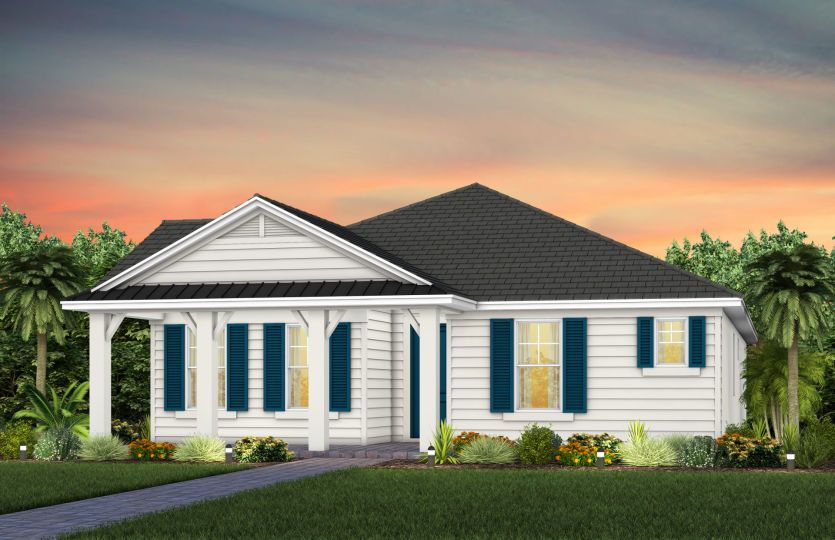 Elevation FH1 in Farmhouse Spare White Loyal Blue