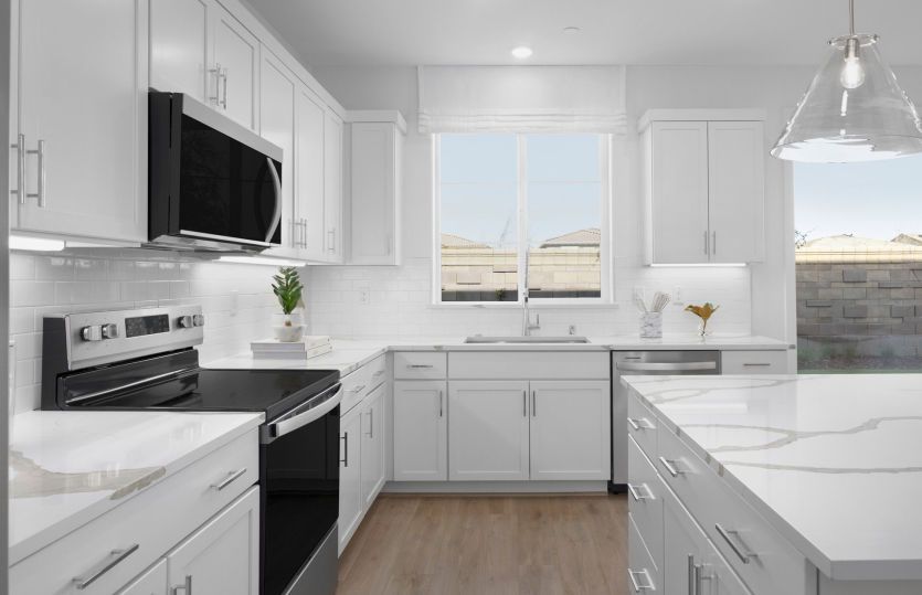 Bright kitchen with abundant cabinet space