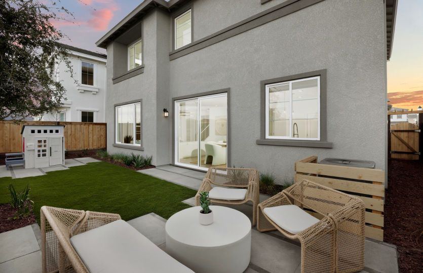 Backyard space with plenty of seating