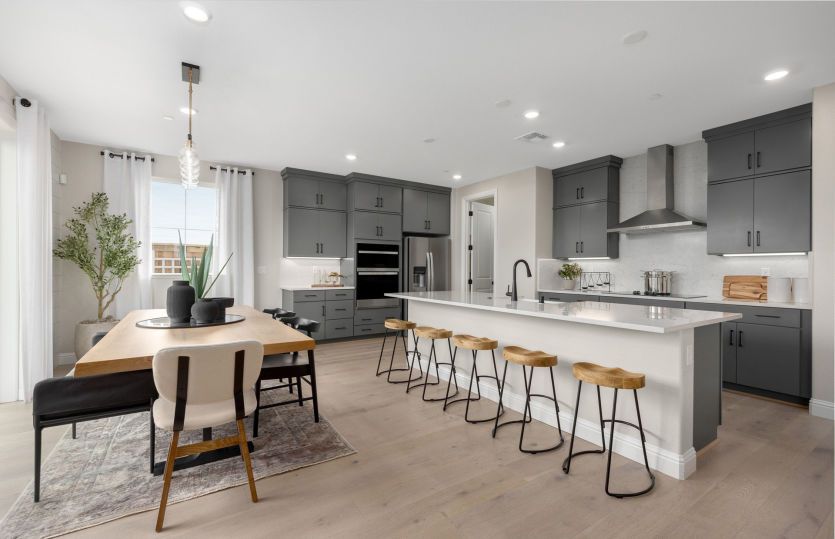 Luxurious kitchen with spacious eat-in island