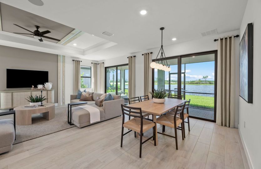 Cafe dining area located off kitchen