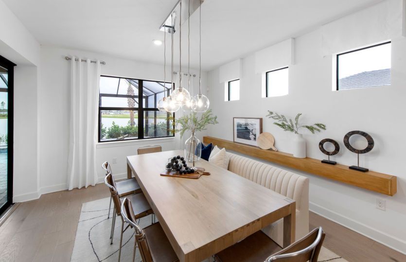 Cafe dining area located off kitchen