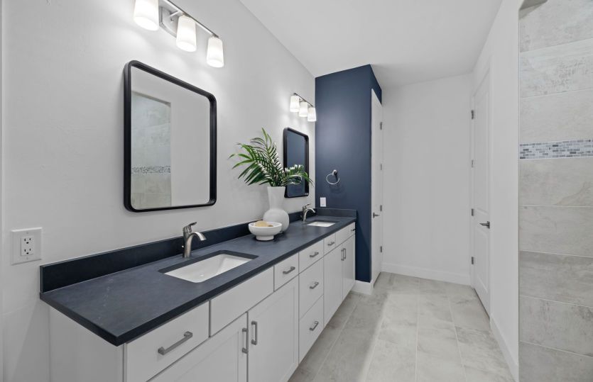 Owner's bath with double-sink vanity
