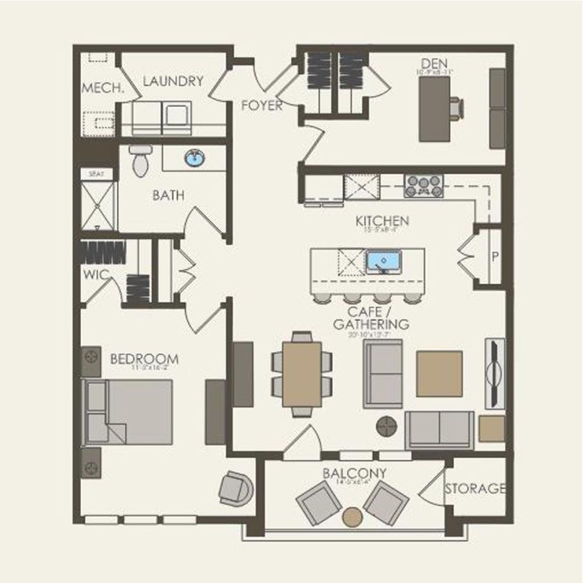 First Floor 1 br / 1 ba