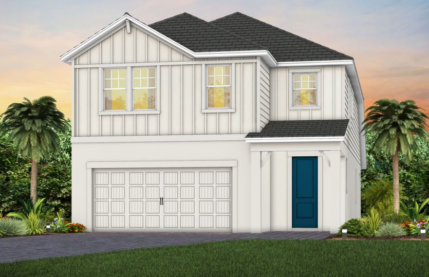 Elevation FH2 in Farmhouse Spare White Loyal Blue