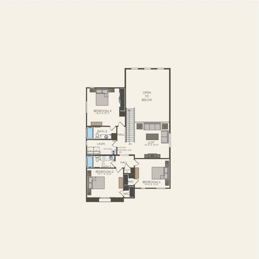 Second Floor 4 br / 3.5 ba